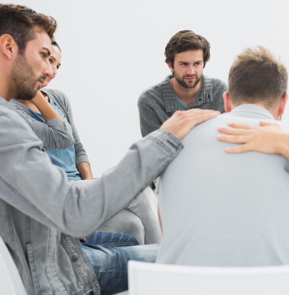 Men bonding during a group activity for substance abuse & mental health in Pompano Beach, FL