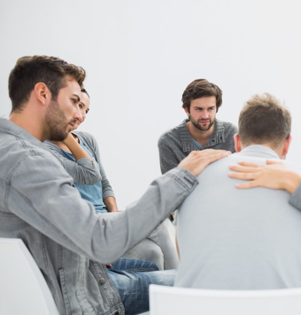 A group therapy session at a drug and alcohol rehab center at Olympus Recovery