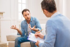A person in EMDR therapy for treating posttraumatic stress disorder